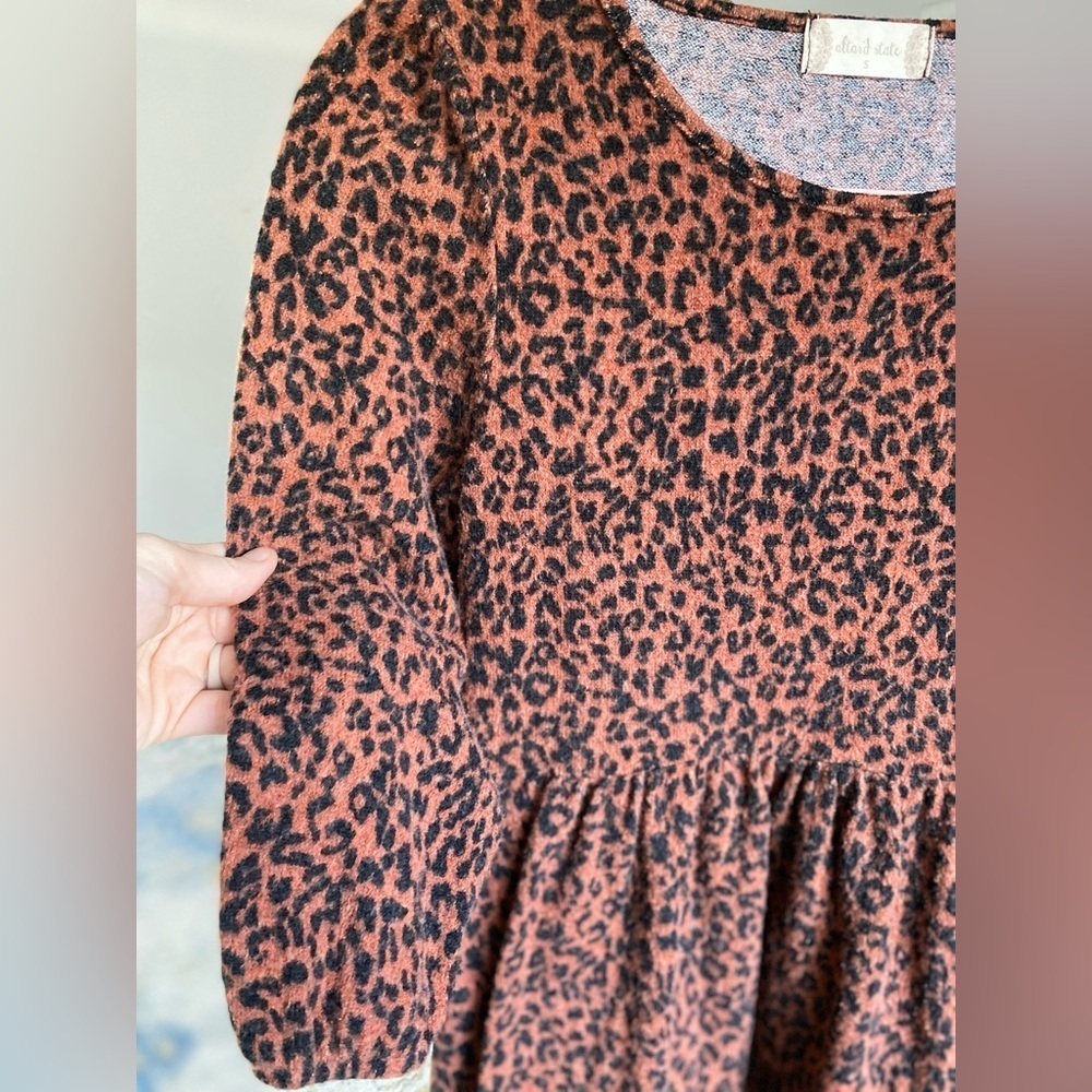 Altar’d State Leopard Print Dress Animal Wedding Warm Party Event Autumn Winter - Picture 4 of 6